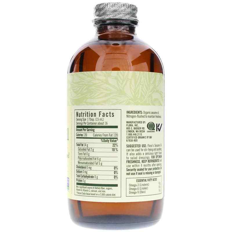 Certified Organic Sesame Oil, by Flora, image #2