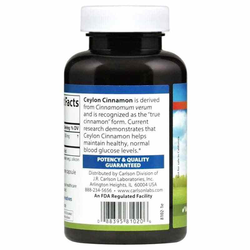 Ceylon Cinnamon Capsules, 90 Capsules, by Carlson Labs, image #3