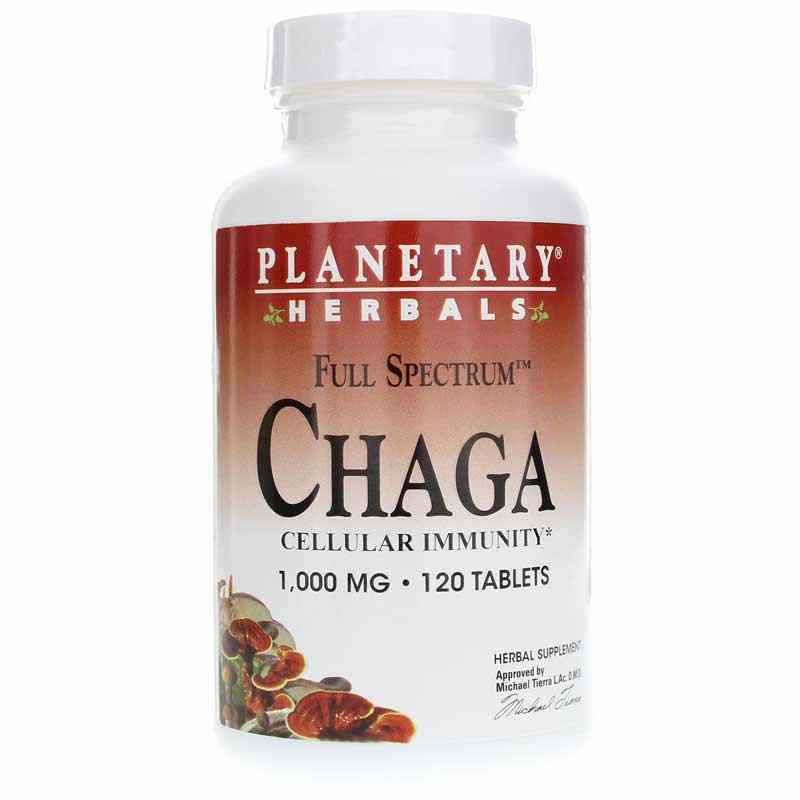 Chaga 1000 Mg Full Spectrum, 120 Tablets, by Planetary Herbals