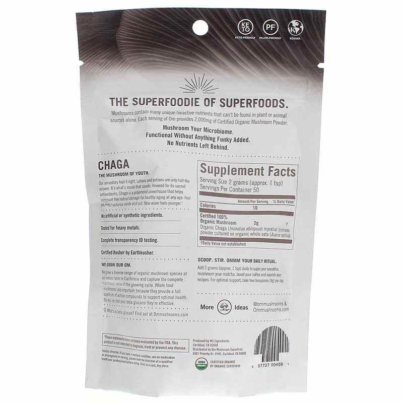 Chaga, 100 Grams, by Om Mushroom, image #2