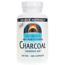 Charcoal Digestive Aid, 200 Capsules, by Source Naturals