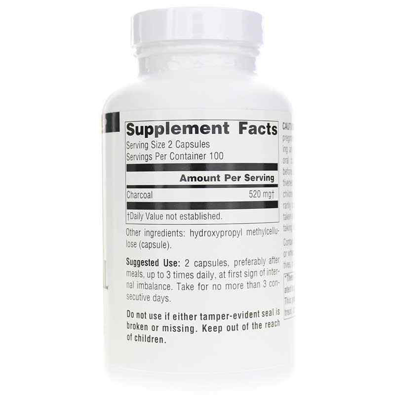Charcoal Digestive Aid, 200 Capsules, by Source Naturals, image #2