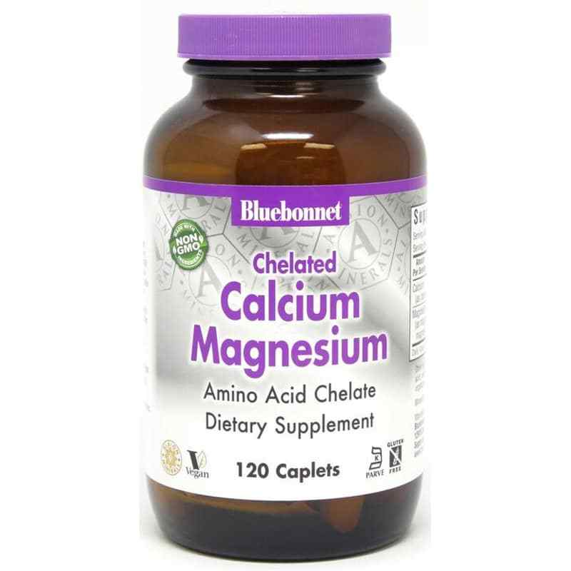 Chelated Calcium Magnesium, 120 Caplets, by Bluebonnet