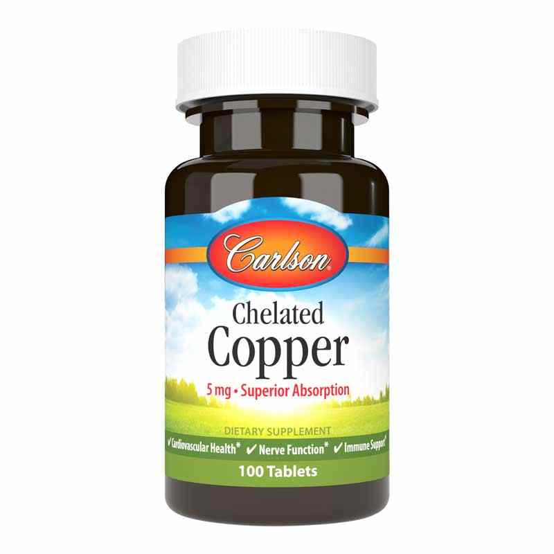 Chelated Copper 5 Mg, 100 Tablets, by Carlson Labs