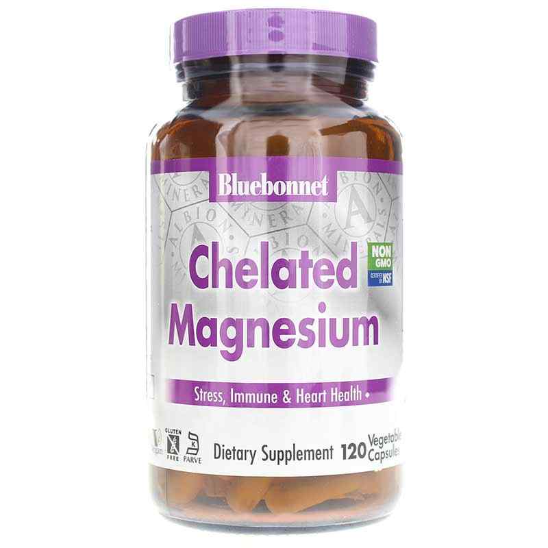 Chelated Magnesium, 120 Veg Capsules, by Bluebonnet
