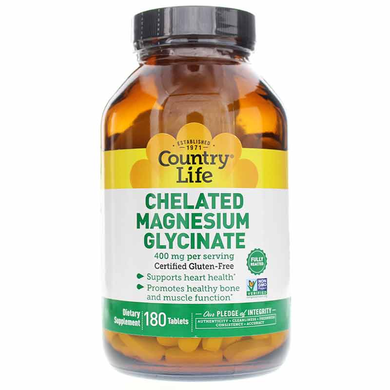 Chelated Magnesium Glycinate 400 Mg, by Country Life