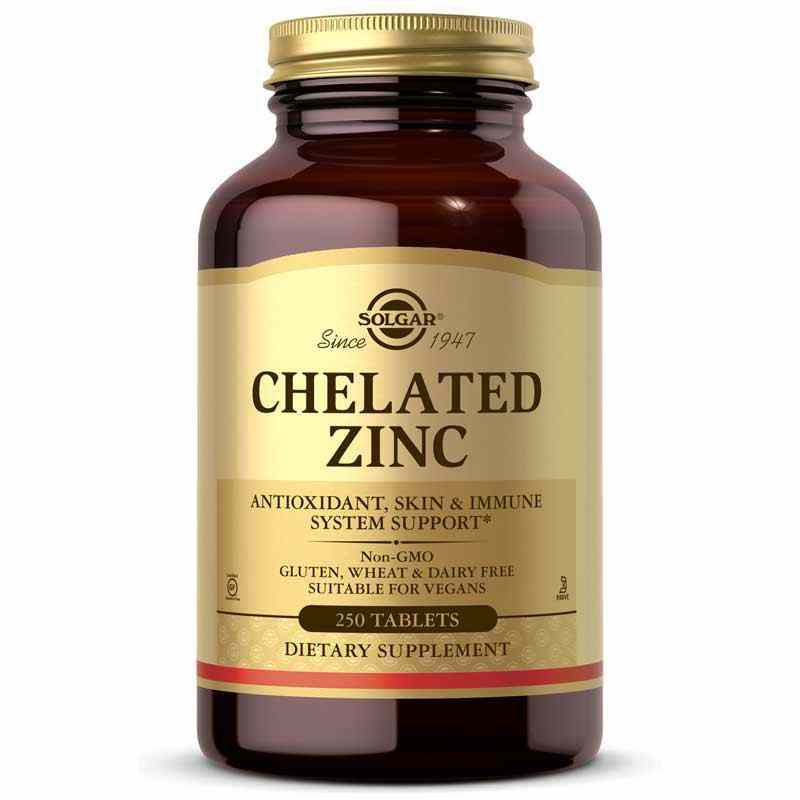 Chelated Zinc, 250 Tablets, by Solgar