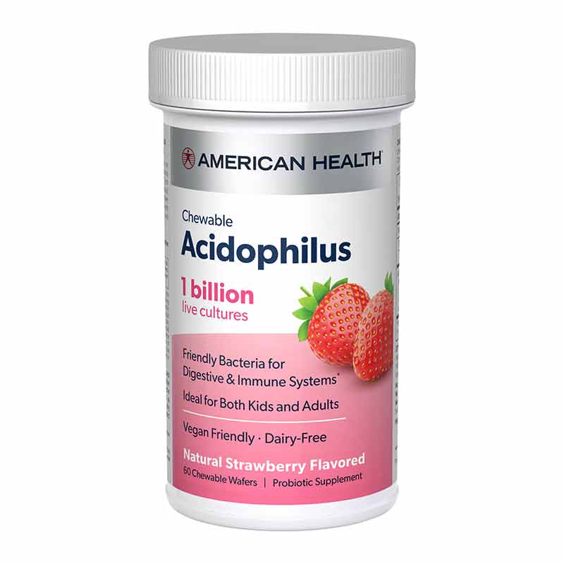 Chewable Acidophilus 1 Billion CFU Strawberry, by American Health