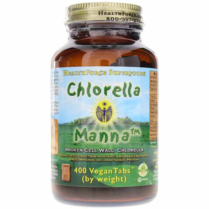 Chlorella Manna Tablets, 400 Vegan Tabs, by Healthforce Superfoods