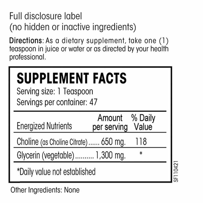 Choline Citrate Liquid, by PERQUE, image #2