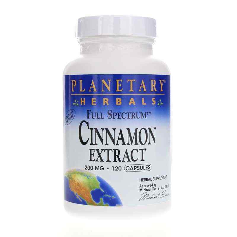 Cinnamon Extract 200 Mg Full Spectrum Capsules, 120 Veg Capsules, by Planetary Herbals