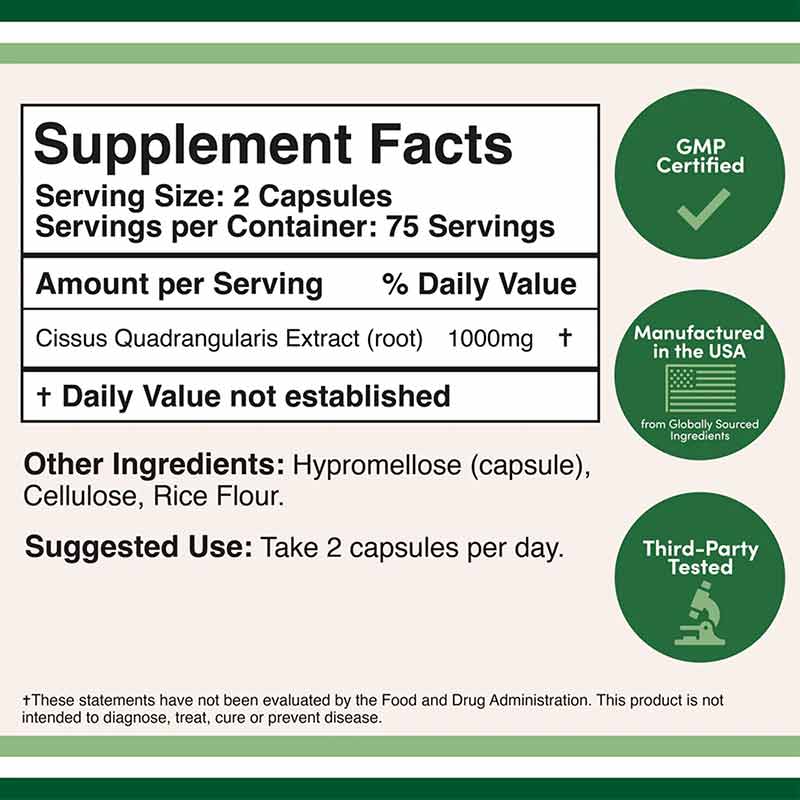 Cissus Extract, 150 Capsules, by Double Wood Supplements, image #4
