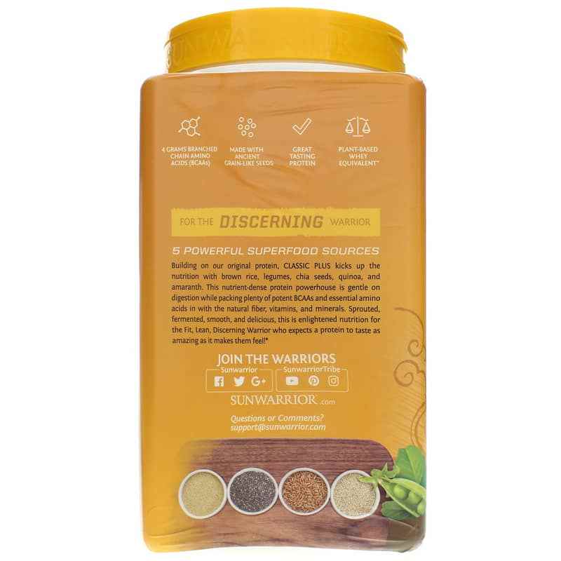 Classic Plus Organic Protein, Chocolate, 1.65 Lbs, by Sunwarrior, image #3