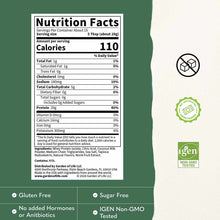 Nutrition Facts label for Clear Whey Protein showing 110 calories, 20g protein per serving, with certifications for gluten-fr