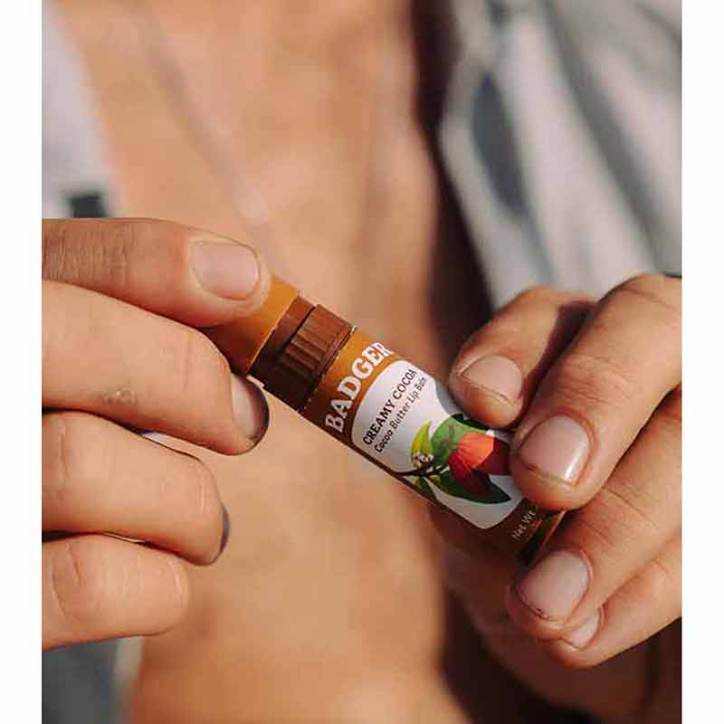 Cocoa Butter Lip Balm, Creamy Cocoa, by Badger, image #3