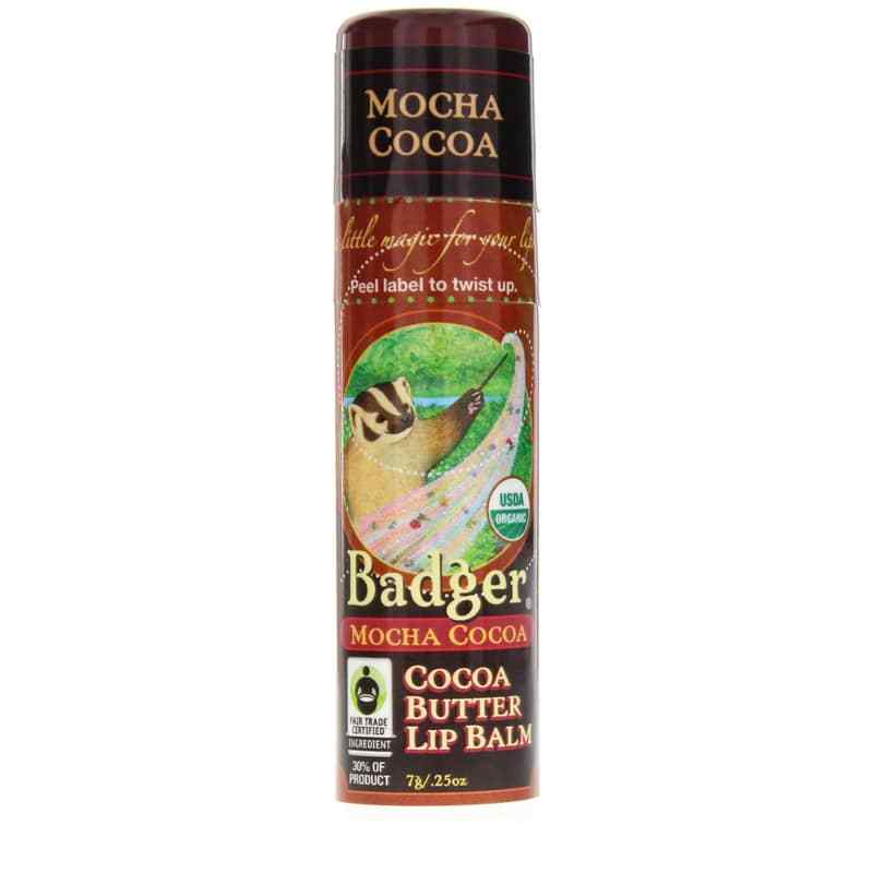 Cocoa Butter Lip Balm, Mocha Cocoa, by Badger