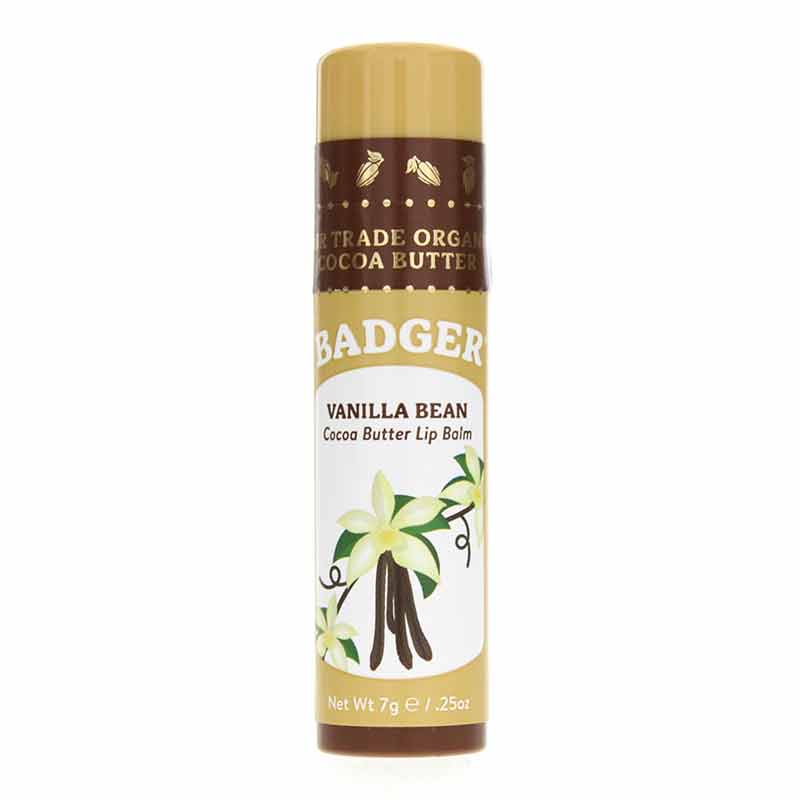 Cocoa Butter Lip Balm, Vanilla Bean, by Badger