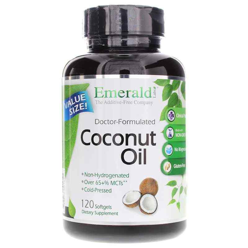 Coconut Oil Softgels, 120 Softgels, by Emerald