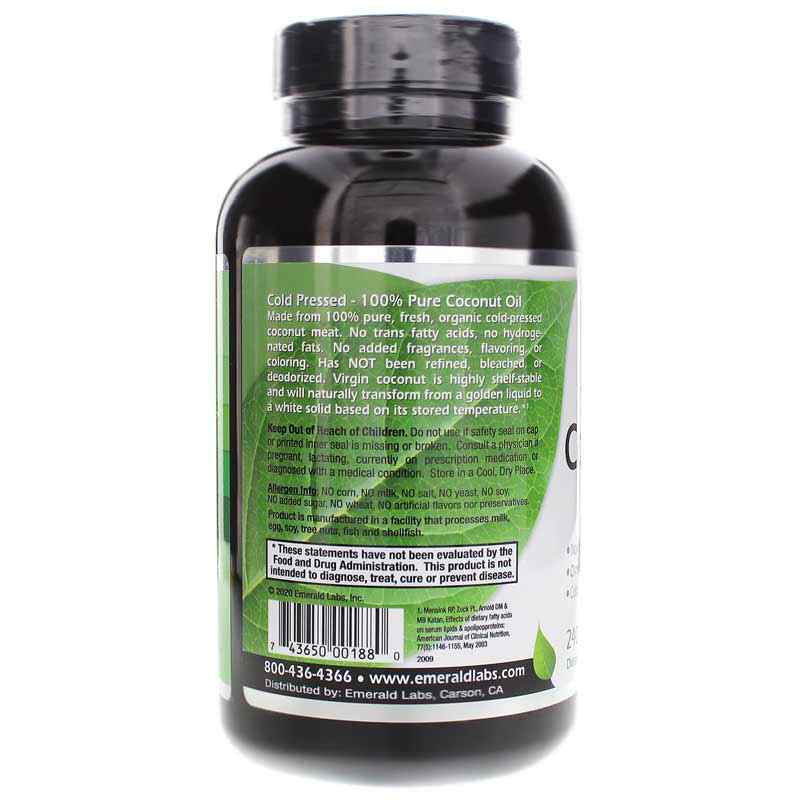 Coconut Oil Softgels, 240 Softgels, by Emerald, image #3