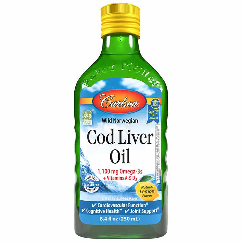 Cod's Liquid Cod Liver Oil 1100 Mg Omega-3s Liquid, Carlson Labs – Professional ...