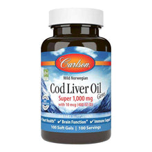 Cod Liver Oil Gems Super 1000 Mg, 100 Softgels, by Carlson Labs