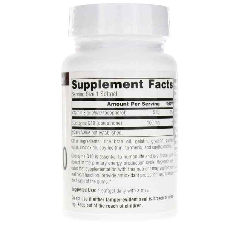 Coenzyme Q10 100 Mg Softgels, 30 Softgels, by Source Naturals, image #2