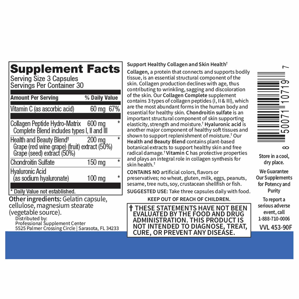 Collagen Complete Capsules , Professional Supplement Center