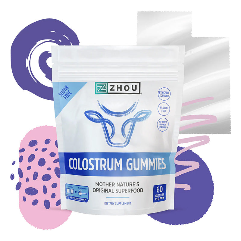 Colostrum Gummies, 60 Gummies, by Zhou Nutrition