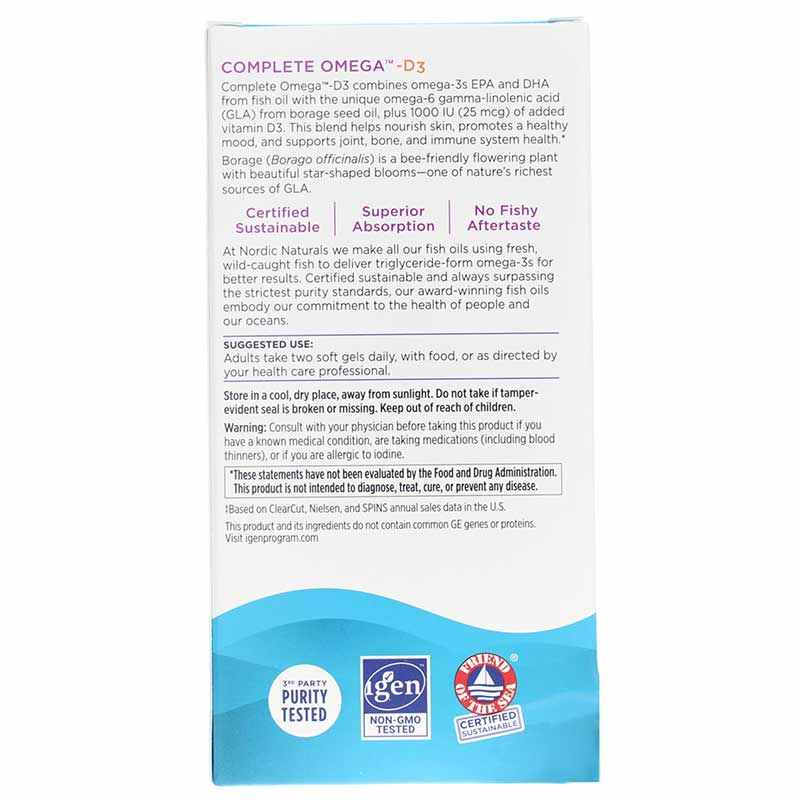 Complete Omega-D3, 120 Softgels, by Nordic Naturals, image #3