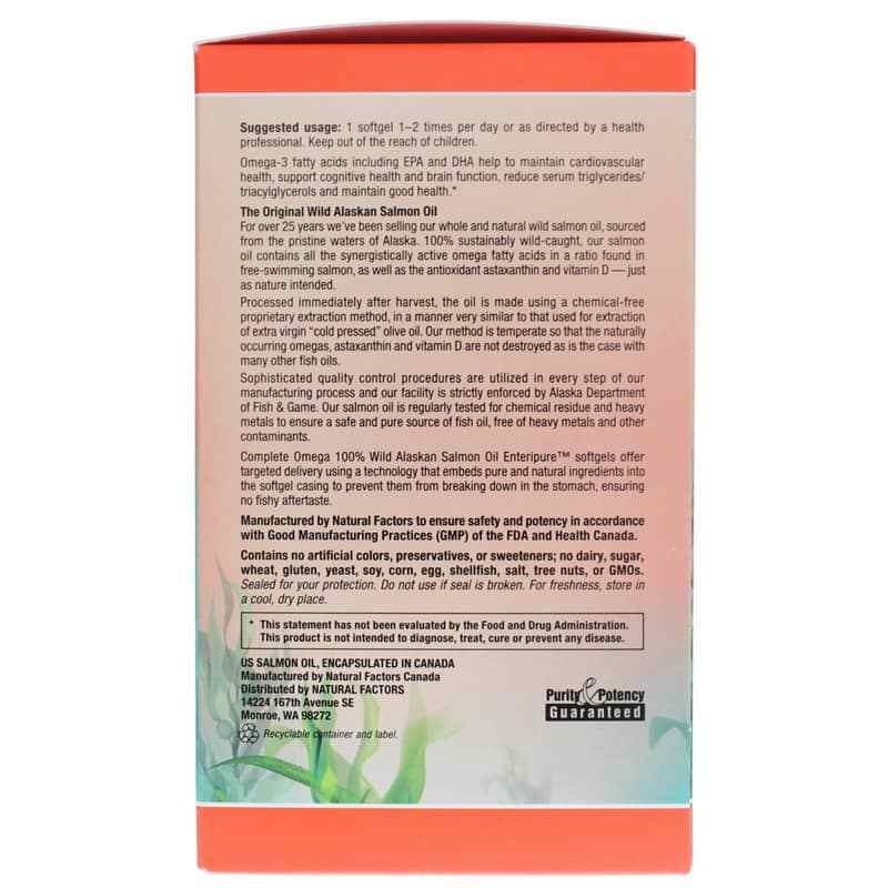 Complete Omega Wild Alaskan Salmon Oil 1300 Mg, by Natural Factors, image #3
