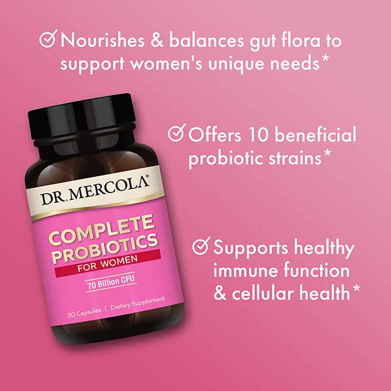 Complete Probiotics for Women 70 Billion CFU, 30 Capsules, by Dr. Mercola, image #4