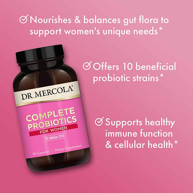 Complete Probiotics for Women 70 Billion CFU, 90 Capsules, by Dr. Mercola, image #4
