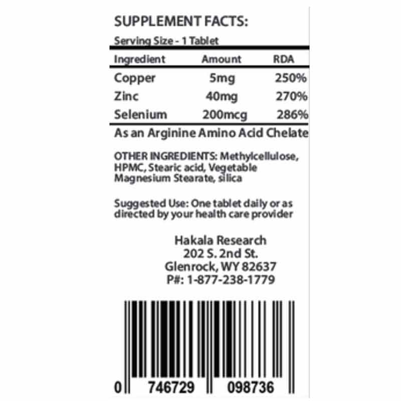 Copper/Zinc/Selenium, 90 Tablets, by Hakala Research, image #2