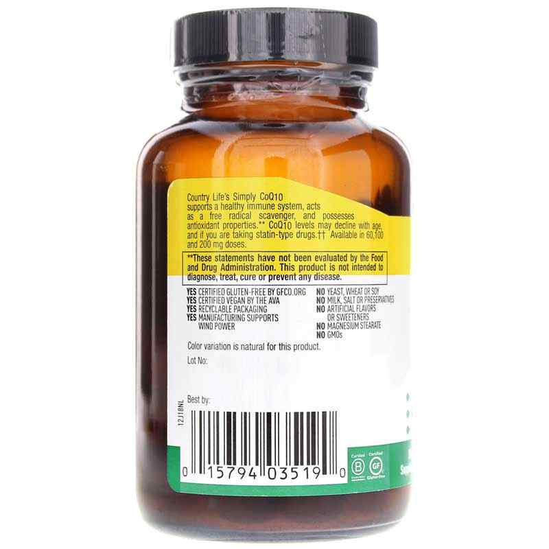 CoQ10 100 Mg, 120 Vegan Softgels, by Country Life, image #3