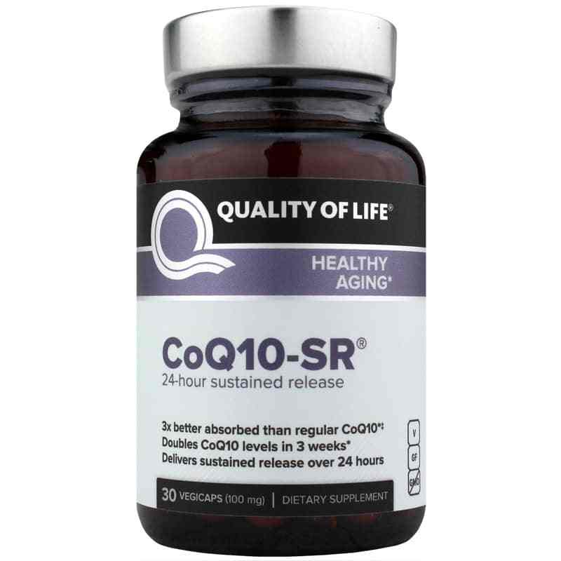 CoQ10-SR 100 Mg 24 Hour Sustained Release, 30 Veg Capsules, by Quality Of Life
