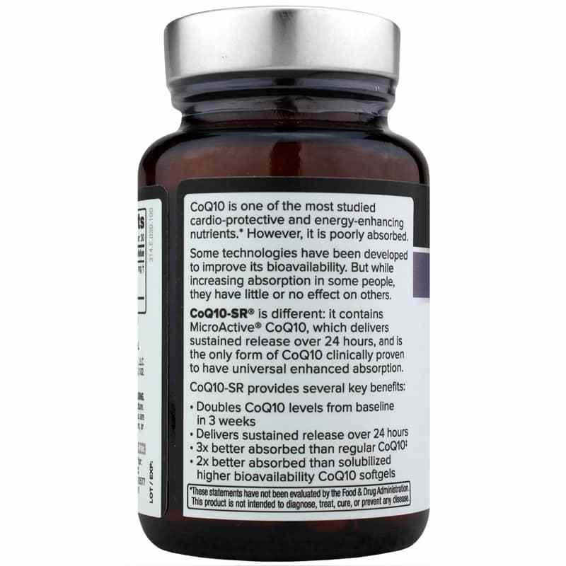 CoQ10-SR 100 Mg 24 Hour Sustained Release, 30 Veg Capsules, by Quality Of Life, image #3