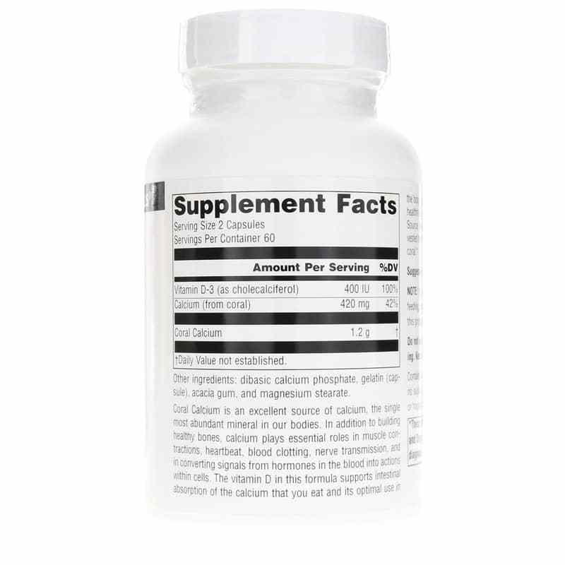 Coral Calcium 600 Mg Capsules, 120 Capsules, by Source Naturals, image #2