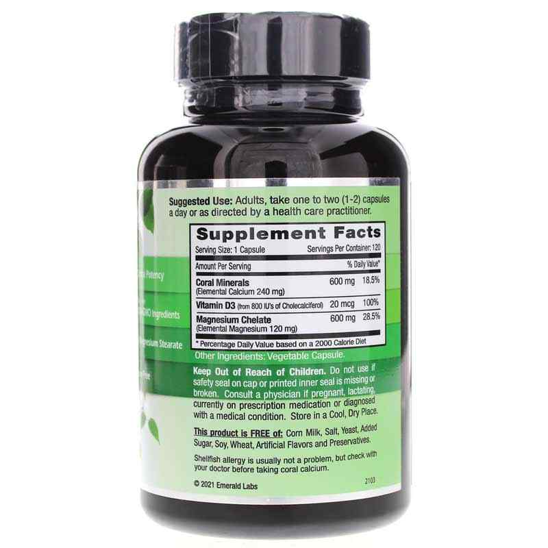 Coral Calcium+, 120 Veg Capsules, by Emerald, image #2