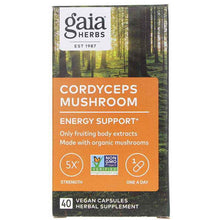 Cordyceps Mushroom Energy Support, 40 Vegan Capsules, by Gaia Herbs