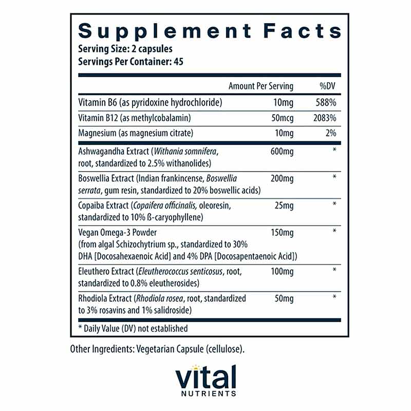 Cortisol Balance, 90 Capsules, by Vital Nutrients, image #4