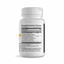 White supplement bottle labeled Cortisol Manager Allergen Free with Supplement Facts panel visible.