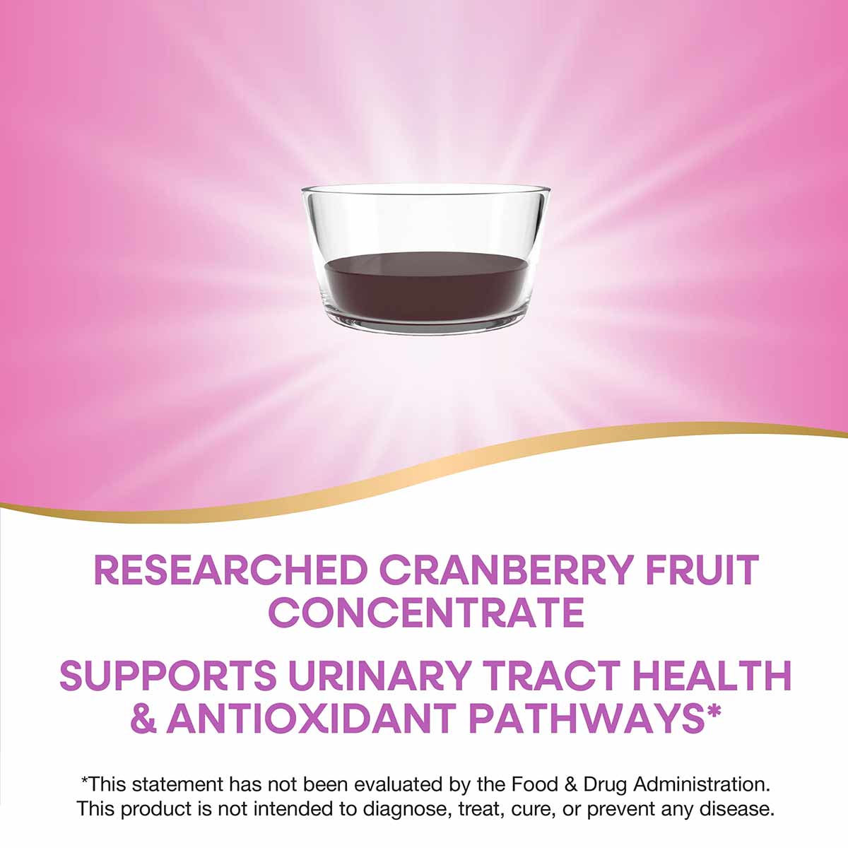 Glass bowl filled with dark purple-red liquid concentrate on pink background.