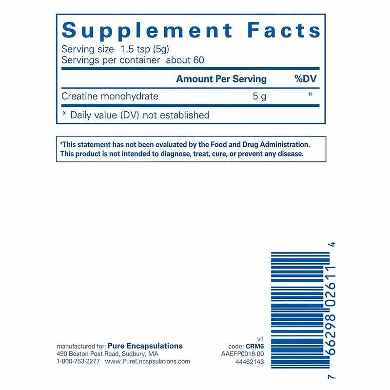 Creatine, 11.1 Oz, by Pure Encapsulations, image #2