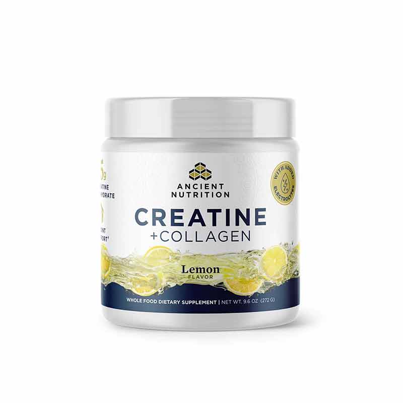Creatine + Collagen + Electrolytes, Lemon, 30 Servings, by Ancient Nutrition