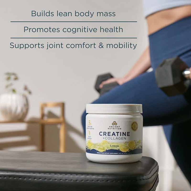 Creatine + Collagen + Electrolytes, Lemon, 30 Servings, by Ancient Nutrition, image #4