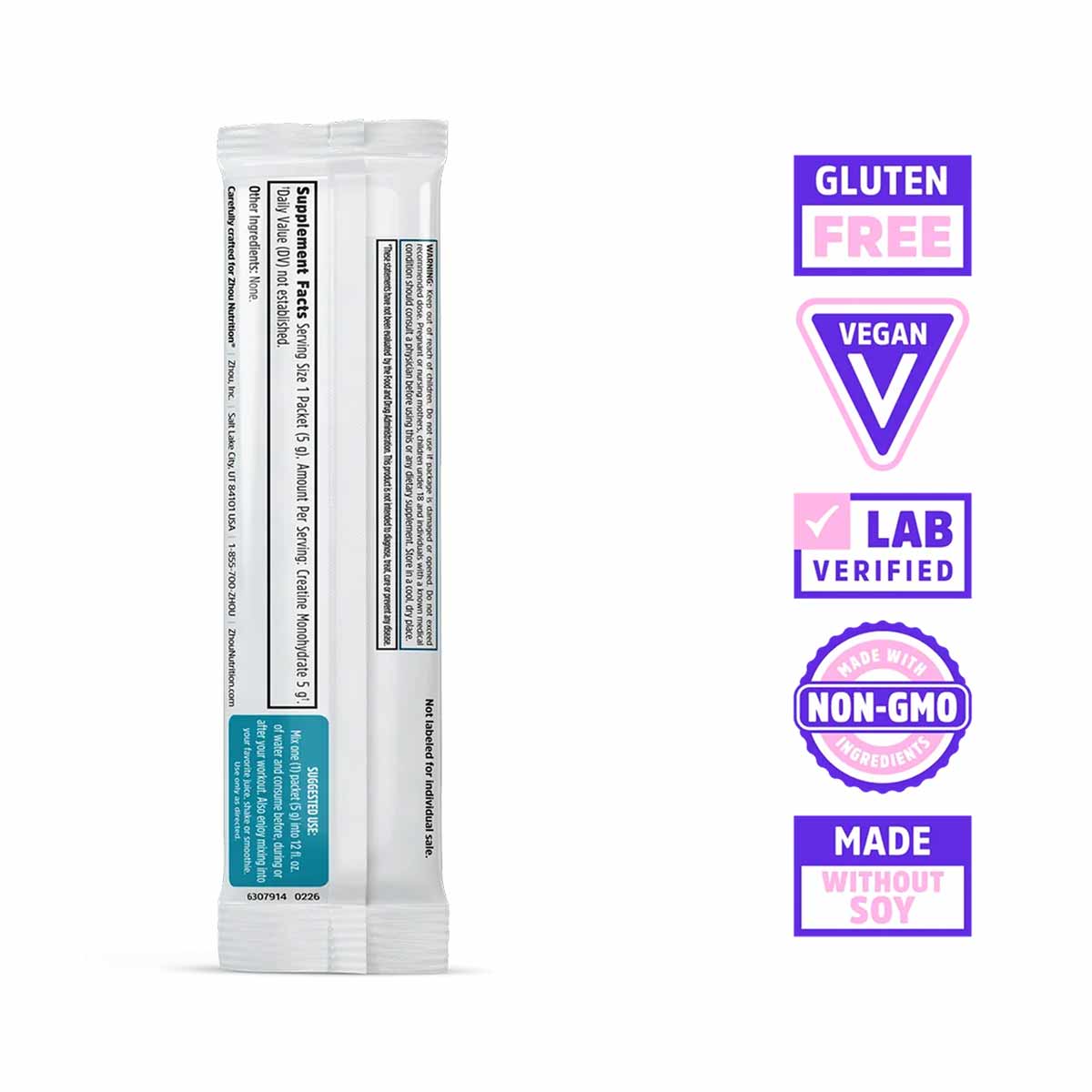 Creatine Stick Packs, by Zhou Nutrition