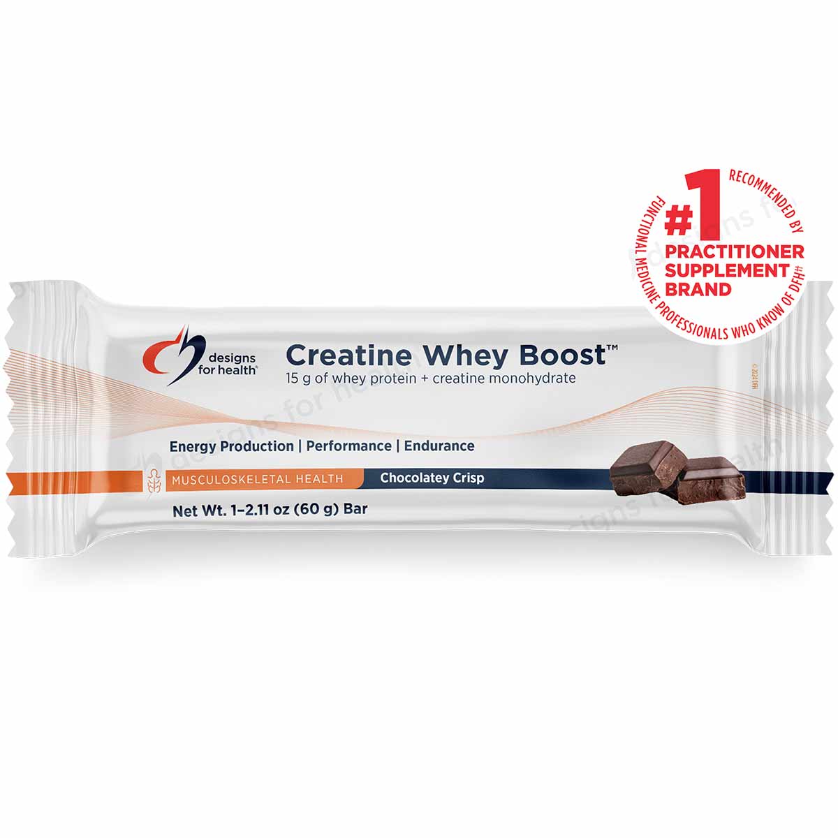 Creatine Whey Boost Chocolately Crisp Bars, 12 Bars, by Designs For Health