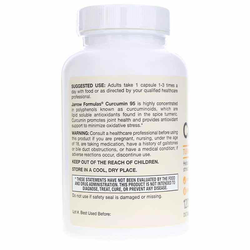 Curcumin 95 500 Mg, 120 Capsules, by Jarrow Formulas, image #3