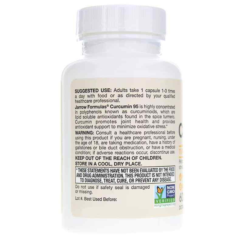 Curcumin 95 500 Mg, 60 Capsules, by Jarrow Formulas, image #3