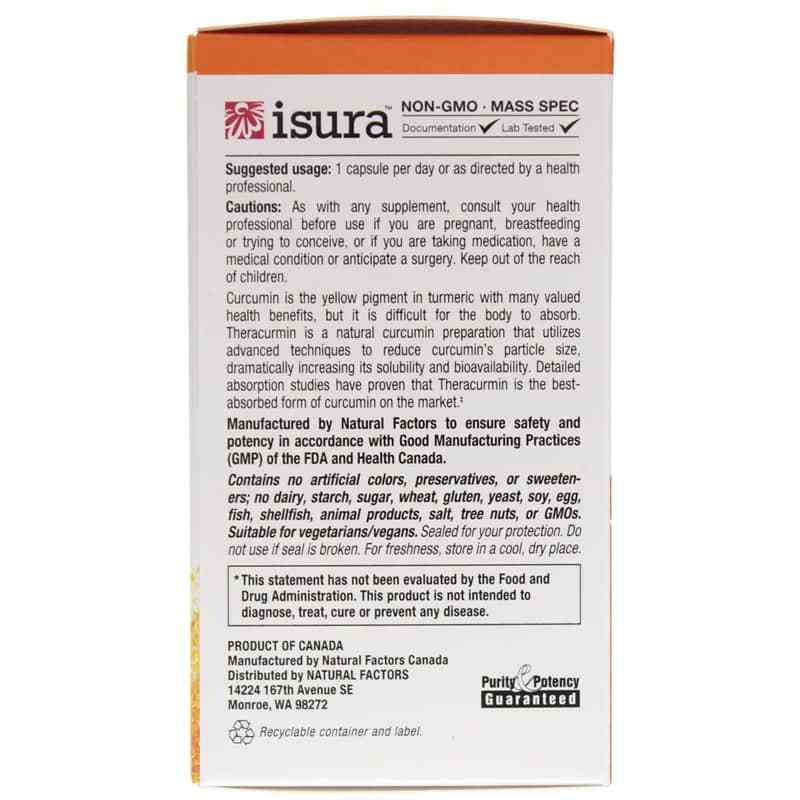 CurcuminRich Double Strength Theracurmin, 60 Veg Capsules, by Natural Factors, image #3